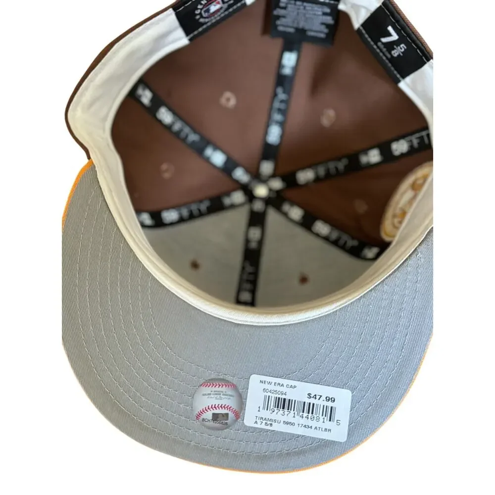 New Era Brown Atlanta Braves Tiramisu 59FIFTY Fitted Hat 7 5/8 NWT
